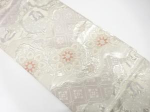 道長取りに鶴・華紋織り出し　袋帯